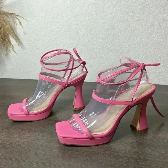 BP Netta Pink Lace Up Heel Size 9.5 (damaged) - Picture 7 of 15